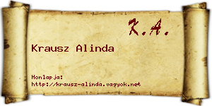 Krausz Alinda névjegykártya